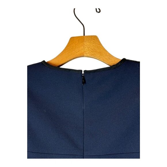 Anthropologie 4C Dress Women 6 Navy Blue Black Lace Detail A Line‎ Shift Mini - Picture 5 of 12